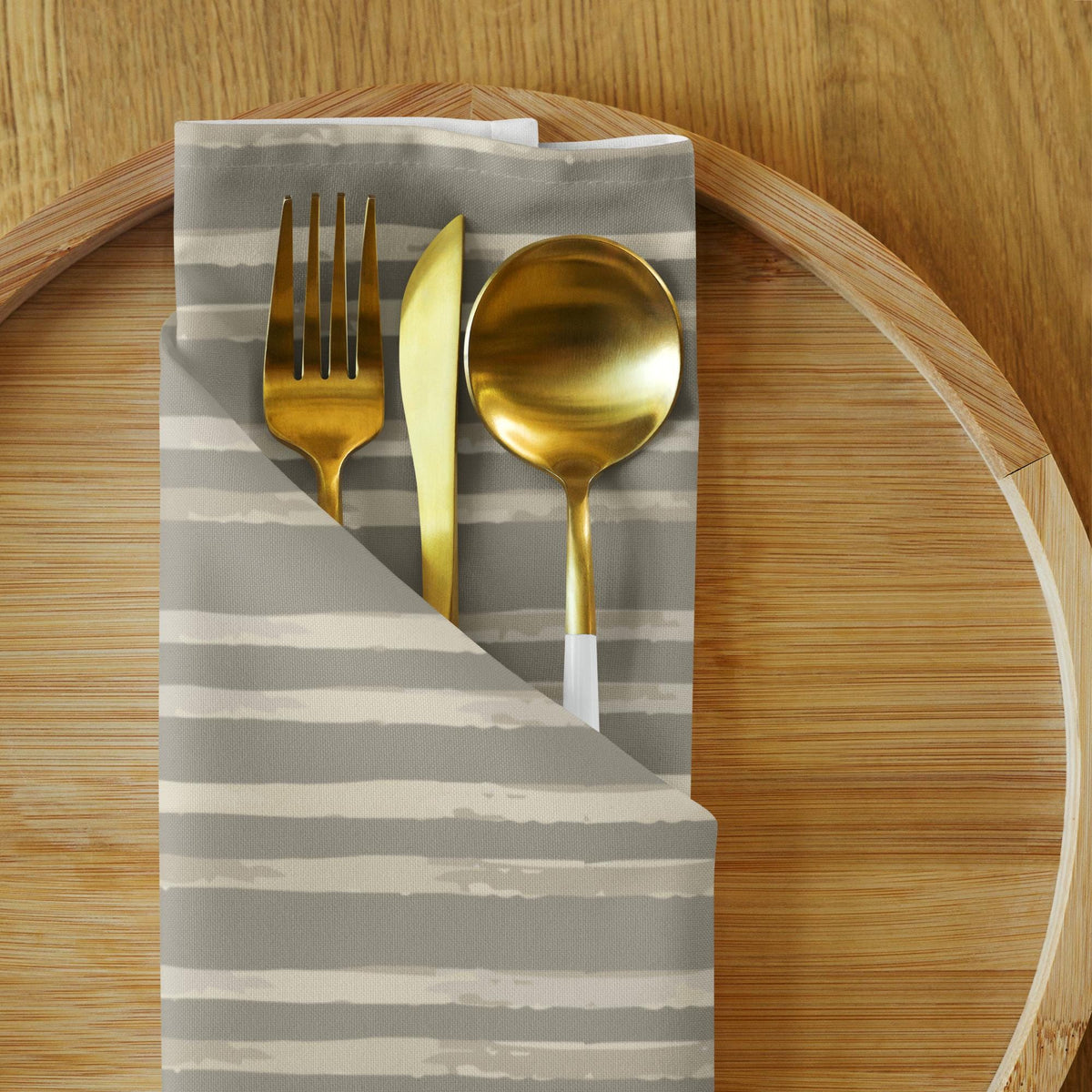 Stone Meadow Watercolor Stripe Cloth napkin set