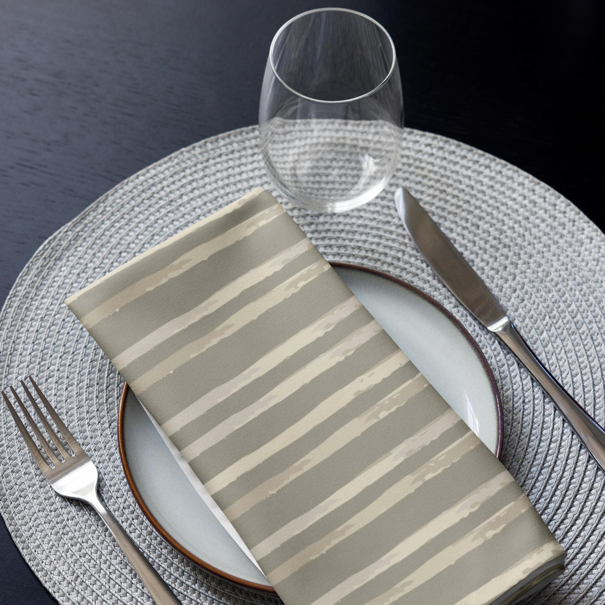 Stone Meadow Watercolor Stripe Cloth napkin set