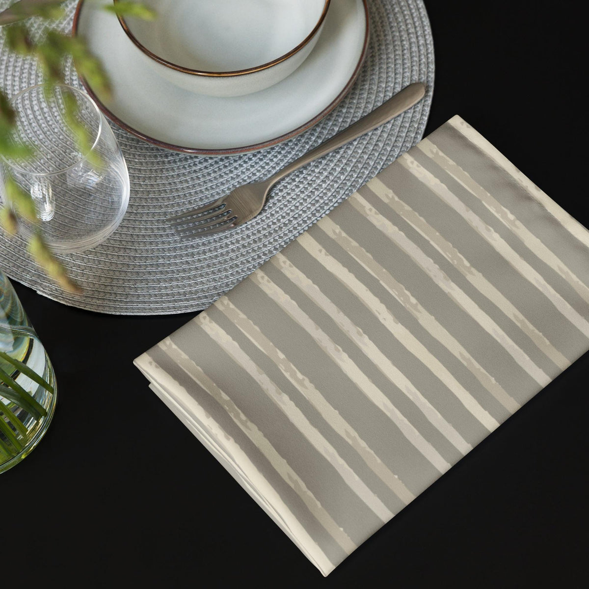 Stone Meadow Watercolor Stripe Cloth napkin set