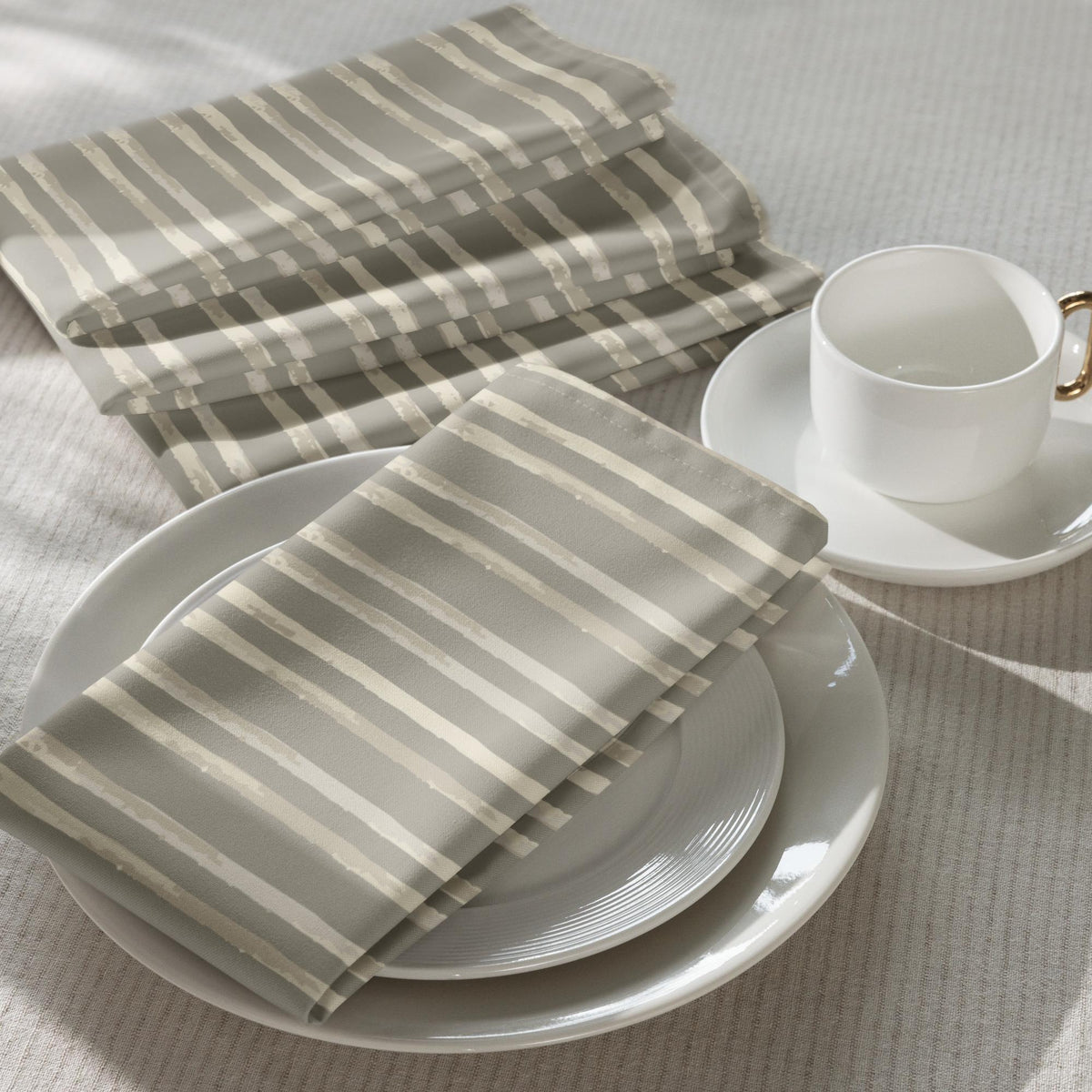 Stone Meadow Watercolor Stripe Cloth napkin set