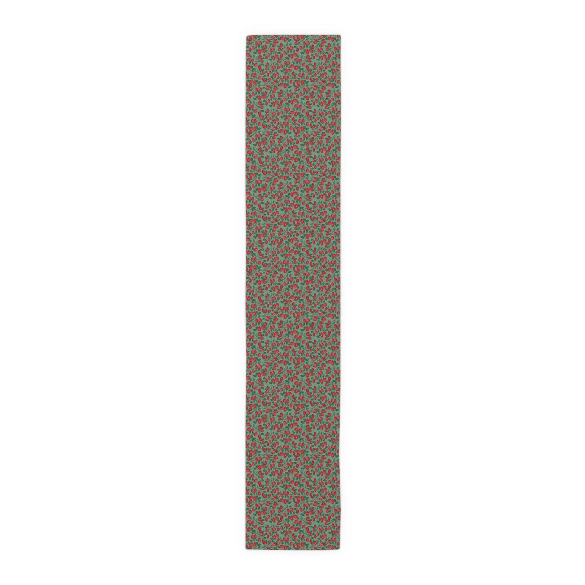 Cranberry Vine Table Runner | Sage Green Holiday Dining Decor | New England Berry Pattern | Festive Table Decor Gift