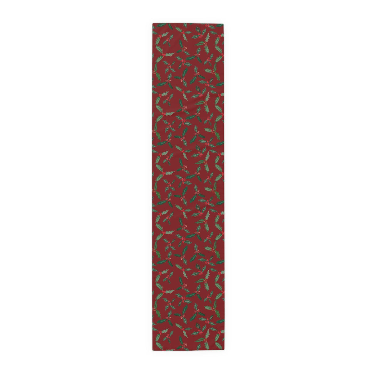 Christmas Holly Berry Table Runner, Cranberry Red Holiday Table Decor, Evergreen Botanical Dining Table , Rustic Christmas