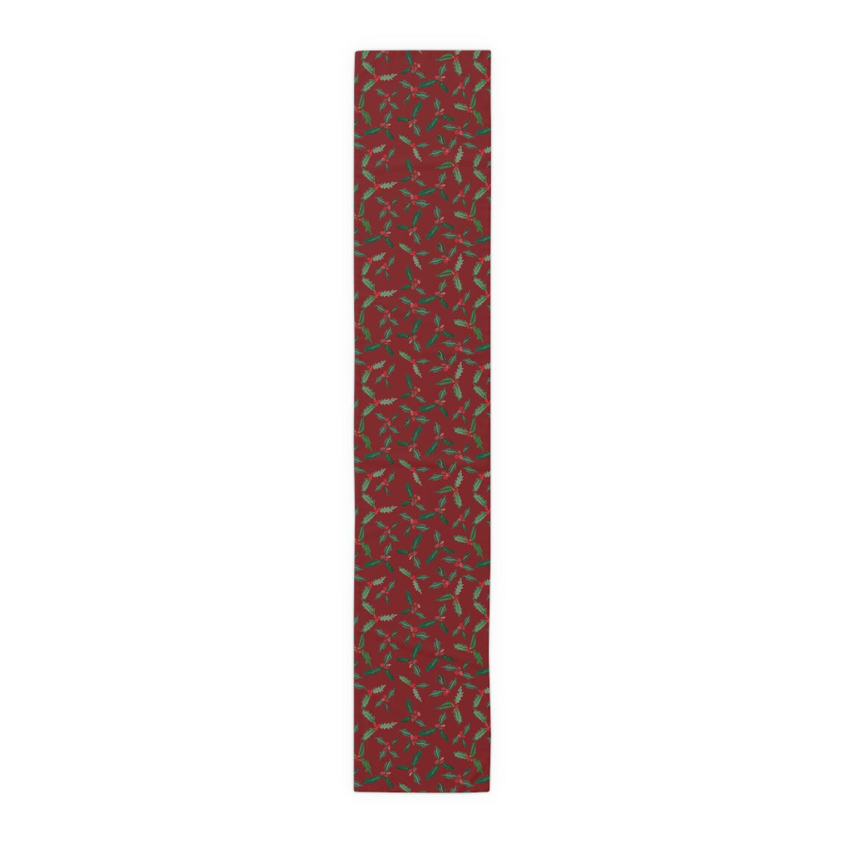 Christmas Holly Berry Table Runner, Cranberry Red Holiday Table Decor, Evergreen Botanical Dining Table , Rustic Christmas