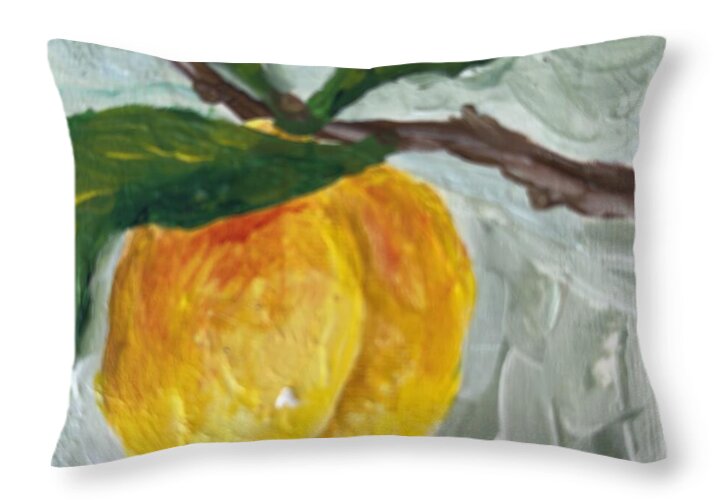 Ripe and Ready Peach Branch Throw Pillow — cover only, 20" x 14"