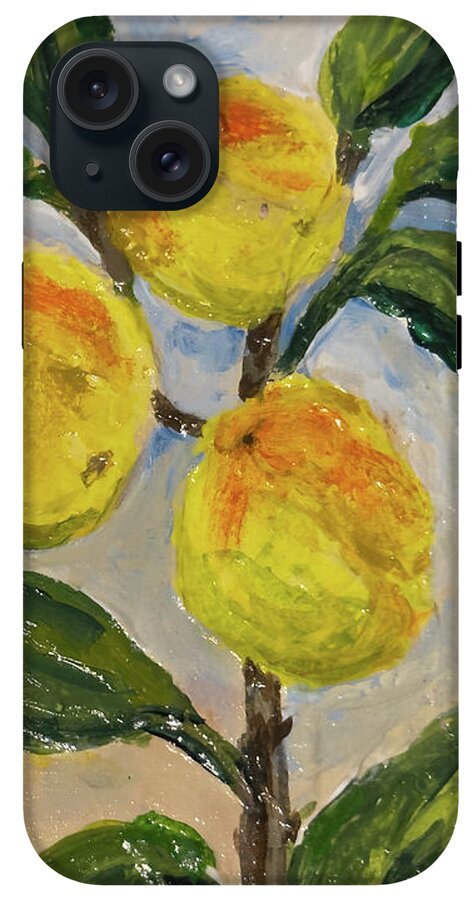 Soft Light in the Orchard Peach Branch iPhone Case — iPhone 15 Plus Tough Case
