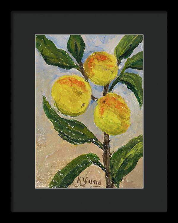 Soft Light in the Orchard Peach Branch Framed Print — Black frame, Black mat, 8.5" x 12"