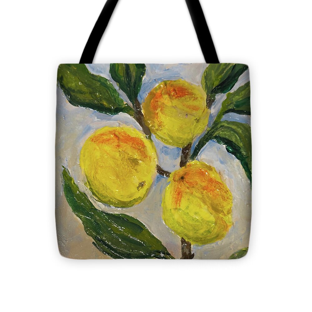 Soft Light in the Orchard Peach Branch Tote Bag — 16" x 16"