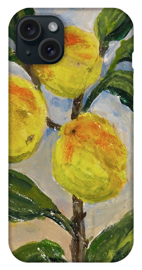 Soft Light in the Orchard Peach Branch iPhone Case — iPhone 15 Plus Case