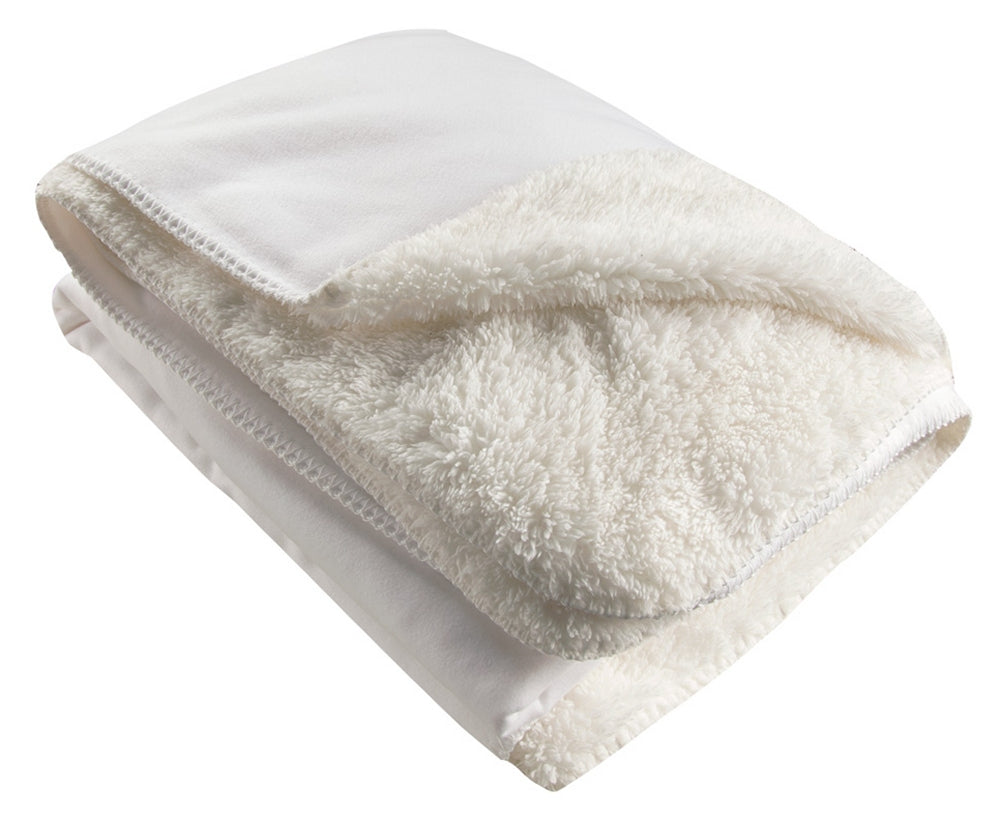 Soft Light in the Orchard Peach Branch Throw Blanket — folded, showing the sherpa fleece